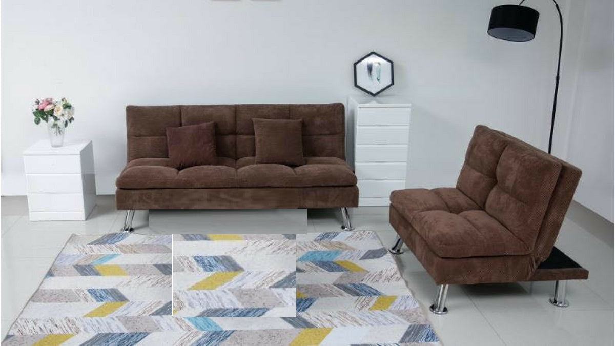 TELA CATHERINE MARRÓN (Conjunto de sofás 3 piezas)