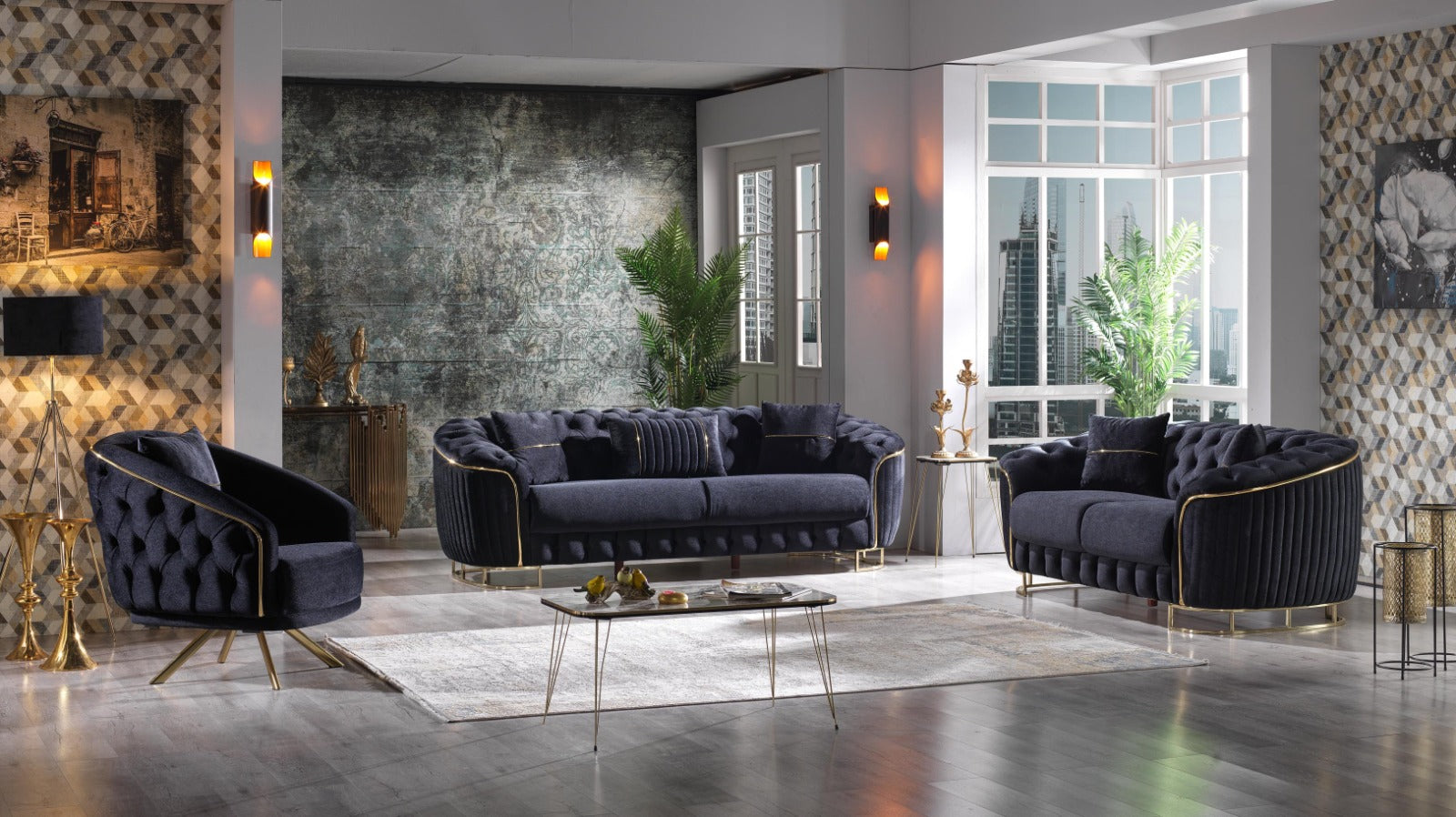 Sofa set Rosa black