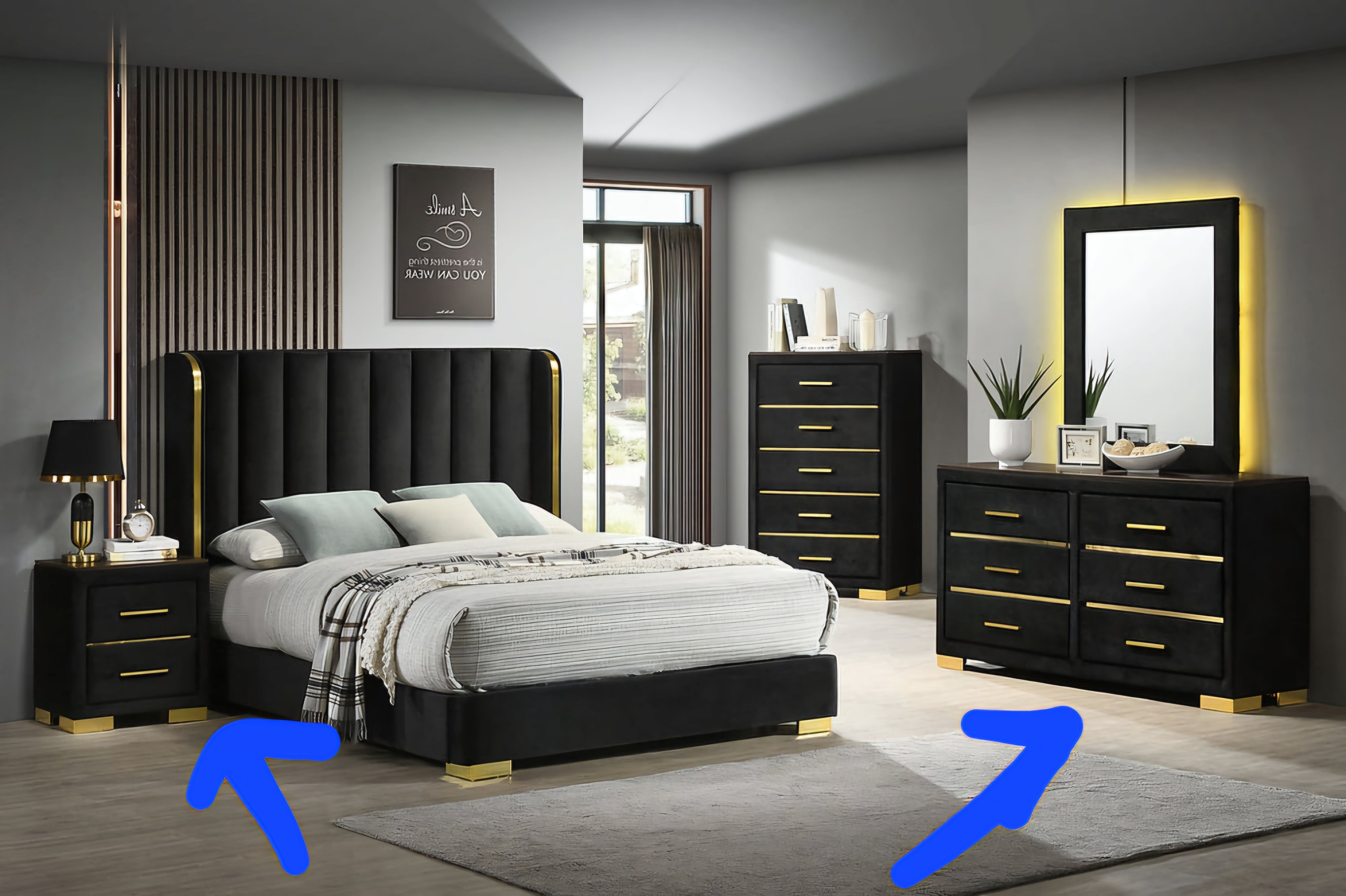 1 Dresser+ mirror/ 1 night stand